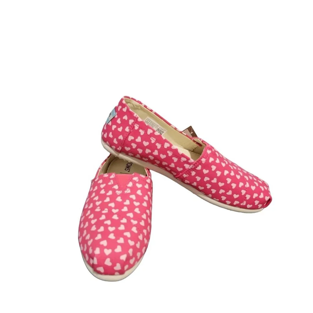 TOMS Wmm belmont raspberry hearts Women's Casual Flat Slip On Size 6
